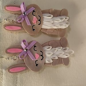 Handmade Dangling Bunny Earrings